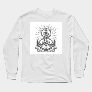 Vintage Anchor in Ropes  and Chains Long Sleeve T-Shirt